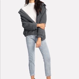 Grey teddy bear coat